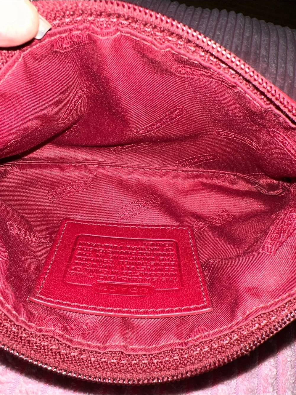 Coach Vintage Red Leather Flat Cosmetic Case
